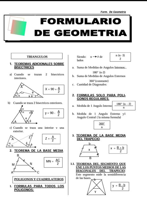 Formulario De Geometría Profematesjac Blog Para Tods Mates