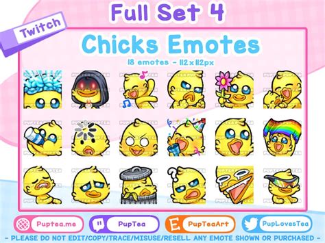 X Cute Chick Duck Emotes Pack For Twitch Youtube And Discord Full