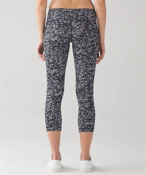 Lululemon Wunder Under Crop Iii Iced Wave White Black Lulu