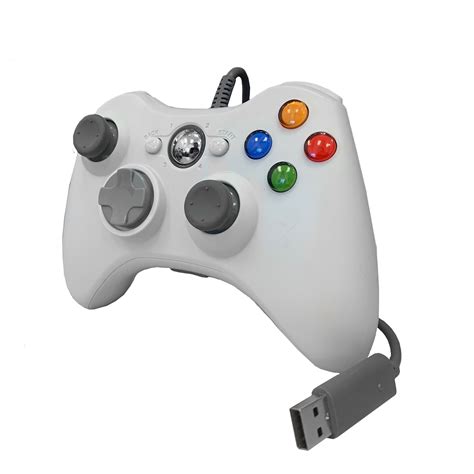 Xbox 360 Pc Wired Usb Controller White Old Skool Nostalgic Video