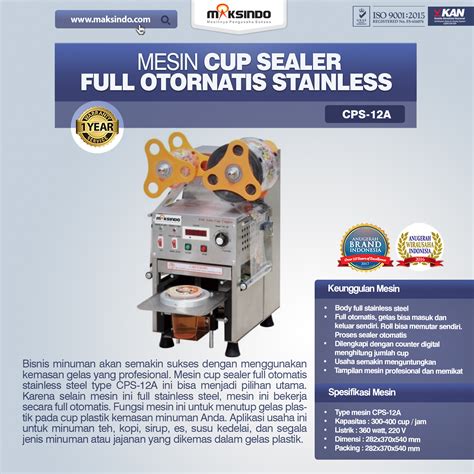 Jual Mesin Cup Sealer Full Otomatis Stainless Cps A Di Tangerang