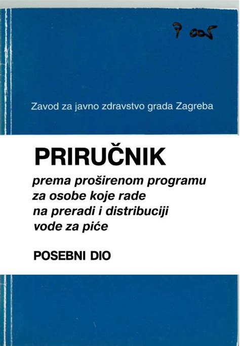 Pdf Priru Nik Zzjzpgz Hr Min Prirucnik Vode Za Pice Pdfje