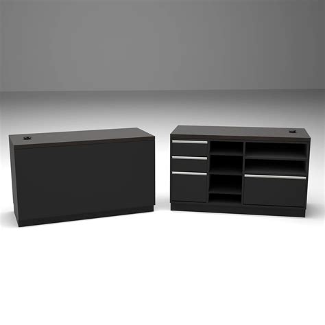 Deluxe Cash Wrap Retail Counters 55 Wide Matte Black