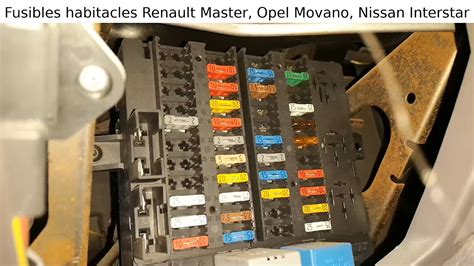 Où se trouve la boîte à fusibles habitacle sur Renault Master II Opel