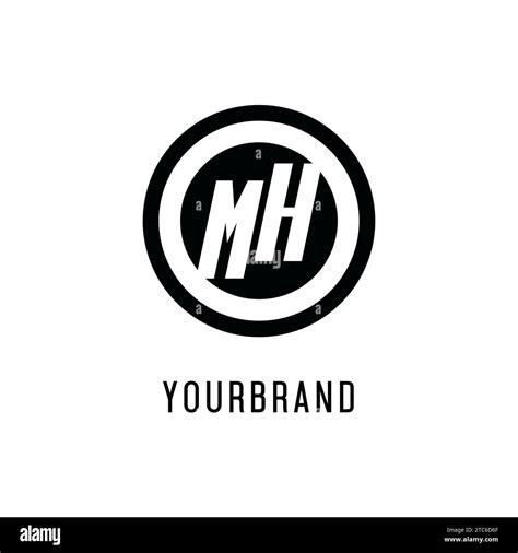 Initial Mh Logo Concentric Circle Line Clean And Simple Monogram Logo