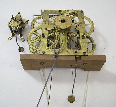 ANTIQUE SETH THOMAS OG WEIGHT DRIVEN CLOCK MOVEMENT W ALARM PARTS