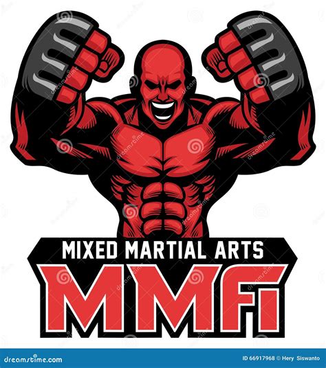 MMA Fighter Mascot Cartoon Vector | CartoonDealer.com #64041461