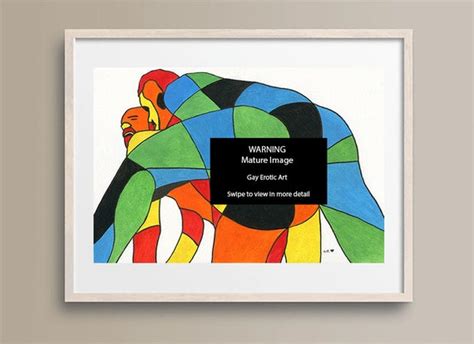 Gay Art Print Gay Couple Gay Lovers Erotic Male Nude Abstract Etsy Finland