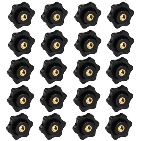 20 Pcs 1 4 20 Knobs 6 Star Knobs Screw On Knobs 1 4 Inch 20 Female