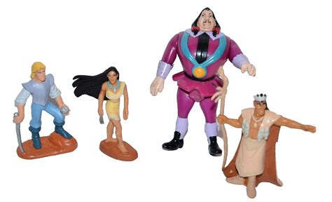 Vtg Disney Princess Pocahontas Pvc Figures Lot Cake Toppers John Smith