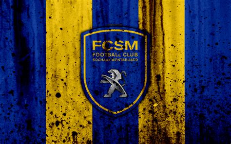 Download wallpapers fc sochaux 4k logo ligue 2 stone texture france ...