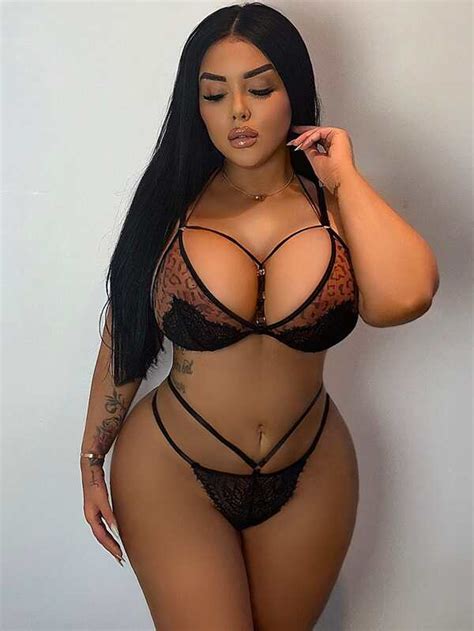 Plus Leopard Cut Out Lingerie Set For Sale Australia New Collection Online SHEIN Australia