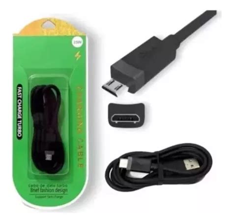 Cable De Carga Rápida Turbo Usb Tipo C Color Negro Mercadolibre