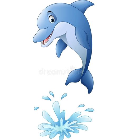 Cute Dolphin Cartoon Stock Vector Illustration Of Ocean