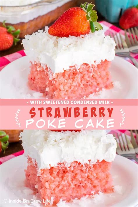 This Delicious Strawberry Poke Cake Is Made With A Strawberry Cake Mix