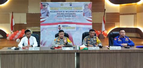 Polres Kotabaru Rilis Kejahatan Akhir Tahun 2022 Kapolres Tidak