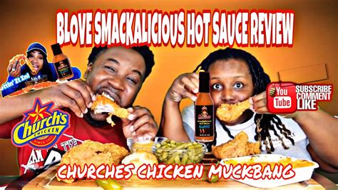 Bloveslife Smackalicious Hot Sauce Review Churches Chicken Muckbang Youtube