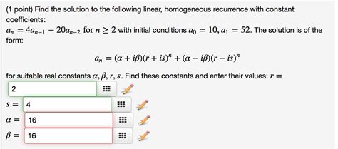 Solved Find The Solution To The Following Linear Chegg