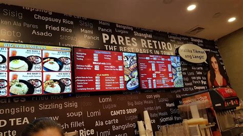 Menu At Pares Retiro Restaurant Quezon City Tomas Morato Ave