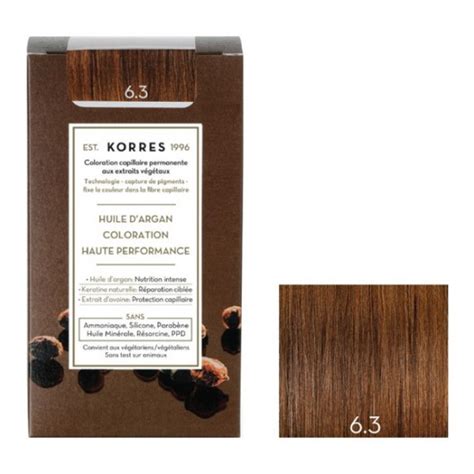 Korres huile d argan coloration permanente 6 3 blond foncé doré