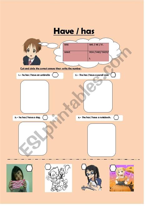 Has And Have Esl Worksheet By Lovely