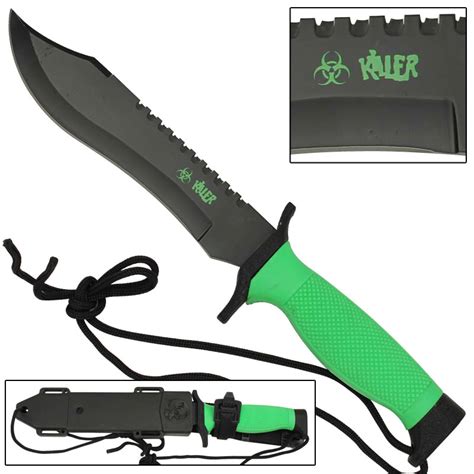 Zombie Killer Green Survival Bowie Knife