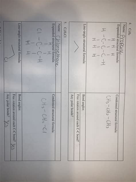 [Solved] 4 . C3 H8 Name: Propane Expanded structural formula: Condensed ...