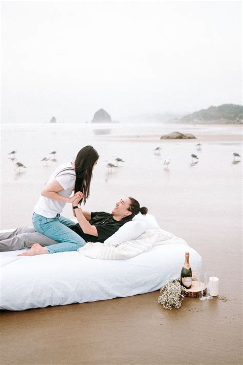 Cannon Beach Oregon Engagement Session Air Mattress Intimate Wedding Photographer Seattle