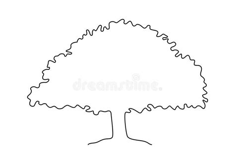 Drawing Large Doodle Tree In Line Art Stock Illustration Illustration