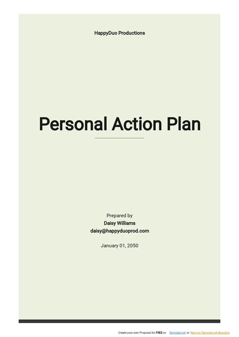 Free Simple Personal Action Plan Template - Google Docs, Word, Apple ...