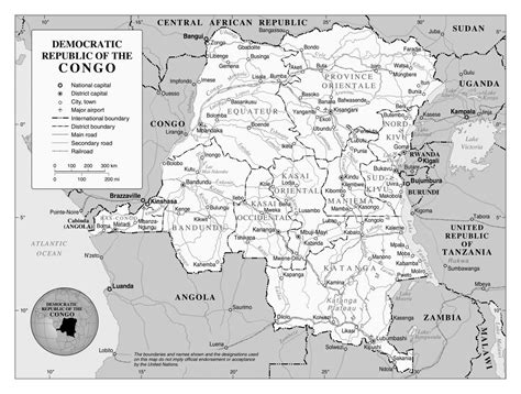 Large Political And Administrative Map Of Congo Democratic Republic With Roads Railroads Major