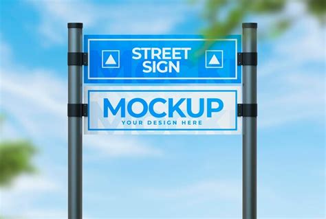 Premium PSD | Metallic Street Sign Mockup for promotions, advertising ...