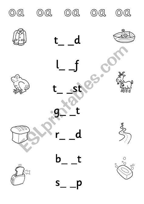 Phonic Sound Oa Esl Worksheet By Alishen