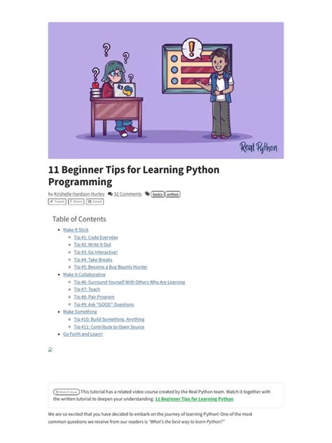 11 Beginner Tips For Learning Python Programming Real Python