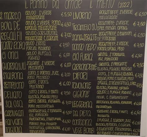 Menu At Il Panino Da Omar Livorno