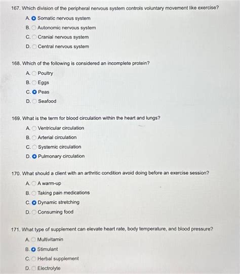 Solved 167. Which division of the peripheral nervous system | Chegg.com 