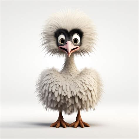 Premium Photo | Cute Realistic Cartoon Bird With Exaggerated Expressions