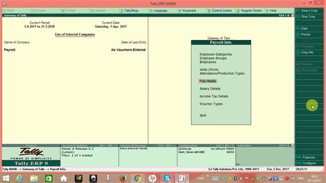 Complete Payroll In Tally ERP9 Salary Slip Pay Sheet Step By Step