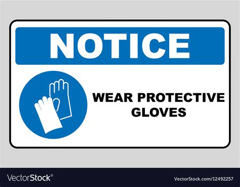 Wear Gloves Safety Sign Warning Sign Royalty Free Vector