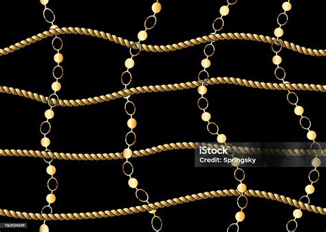 Seamless Golden Chain Pattern For Fashion And Wallpaper Designs Stock ...