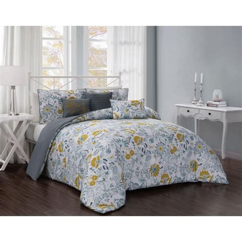 Vernazza 5 Piece Tealmustard Blueyellow Twin Comforter Set Bedding