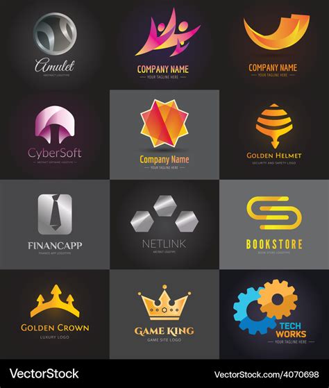 Abstract Logo Template Set For Branding Royalty Free Vector