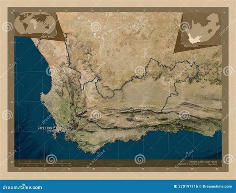 Western Cape South Africa Low Res Satellite Labelled Points O Stock