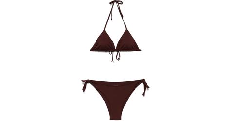 Fisico Traingle Bikini In Brown Lyst