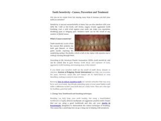 PPT TOOTH SENSITIVITY CAUSES PREVENTION TREATMENT PowerPoint