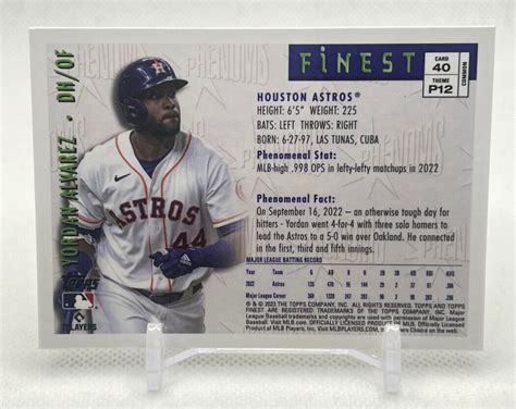 2023 Topps Finest Flashbacks Phenoms Yordan Alvarez 40 Houston