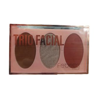 Trio Facial Blush Iluminador E Contorno Cor B Febella Mu B Bem