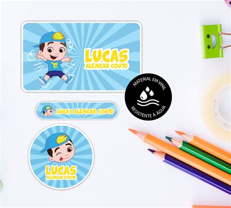 Etiquetas Escolares Lucas Neto Personalizadas Kit 124 Elo7