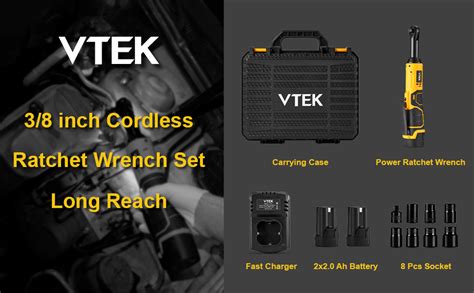 Amazon VTEK 3 8 Extended Cordless Ratchet Wrench 16 8V Electric