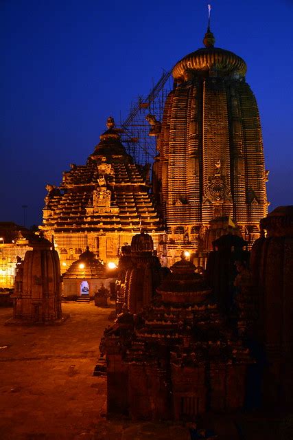 India Odisha Bhubaneswar Lingaraj Temple Night View A